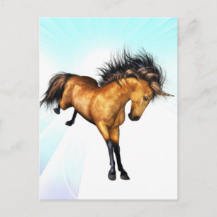 Buckat Unicorn-vykort Vykort