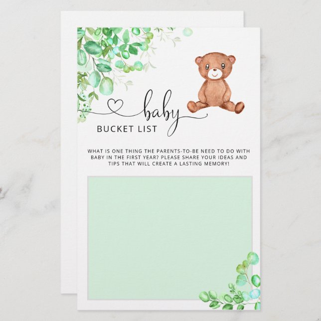 Bucket för små björnduschspel (Fram/baksida)