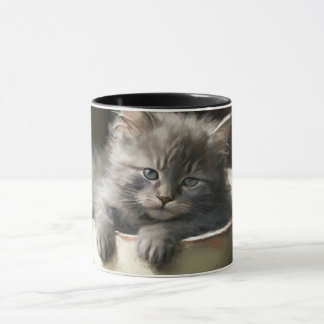Bucket Fullt of Joy Sweet Grått Kitten Mugg