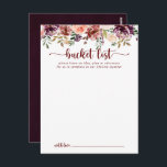 Bucket-kort för Rustic Summer Blommigt Bröllop Vykort<br><div class="desc">Dessa roliga jaktkort för sommartid i bröllop är perfekten för en enkel bröllopsmottagning eller möhippa. Utformningen har blommor,  rosa och  vattenfärgsblommor med grönt löv i en brinnande nedfläckad. Ändra ordalydelsen till kostym vid alla livshändelser. Bucketlistskylten säljs separat.</div>