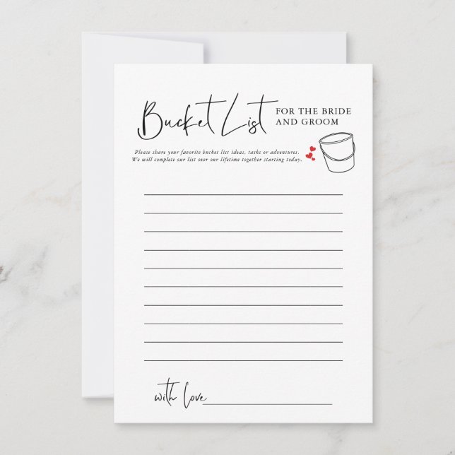 Bucket List | Bröllopsduschspel (Framsida)