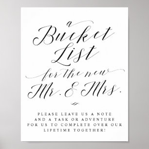 Bucket List för Mr. & Mrs. Bröllopsskylt Poster