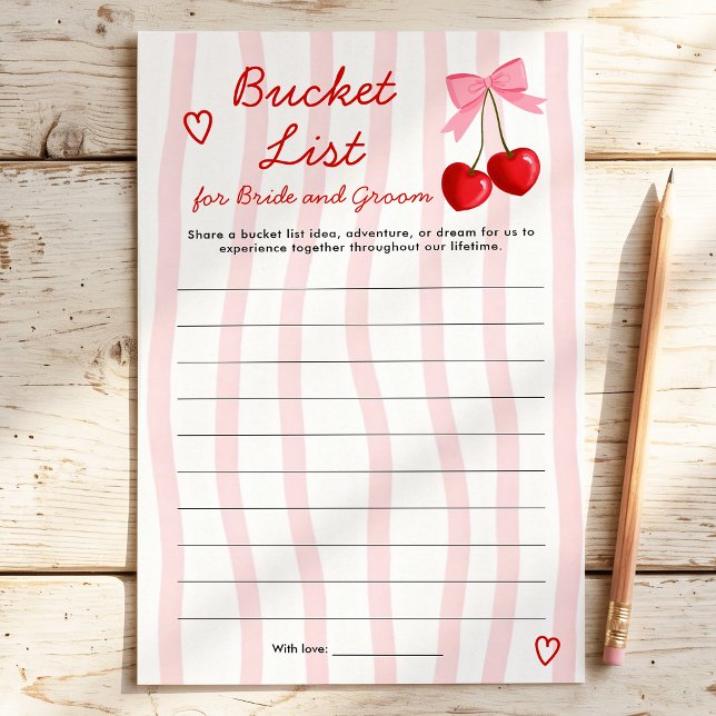 Bucket List Körsbär Rosa Båge Bröllopsfestspel (Skapare uppladdad)