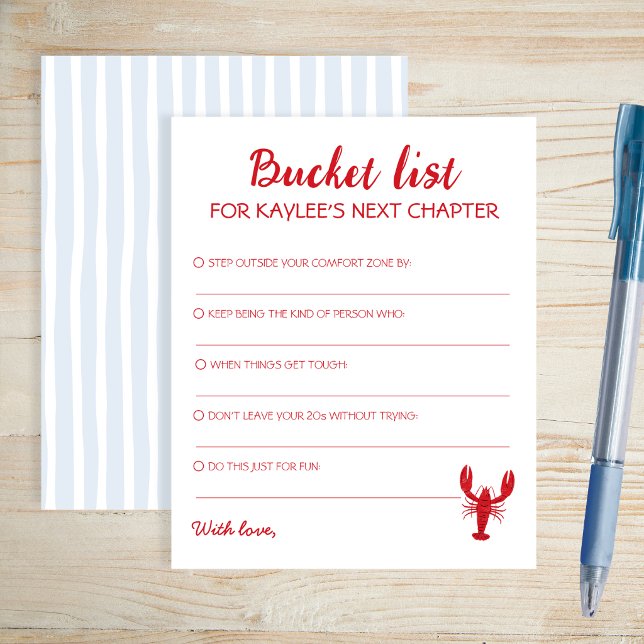 Bucket List Nästa kapitel Kräftor Examen (Bucket List Next Chapter Crawfish Graduation)