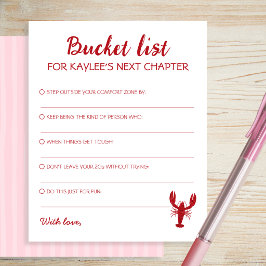 Bucket List Rosa Kräftskiva Examen Kort