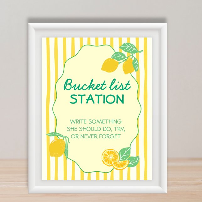 Bucket List Station Råd Lemon Examen Poster (Bucket List Station Advice Lemon Graduation Poster)