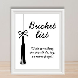 Bucket List Station Svart & Vitt Examenstavla Poster