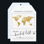 Bucket List Travel Adress Tag Tag-formkort<br><div class="desc">Loggage tag-formade duschkort för bucketlista som skapar ett kreativ alternativt gäst bok när vänner och familj fyller dem med resekontroller och semesteridéer för målbröllopspart eller nöjesmottagning eller möhippa party.</div>