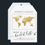 Bucket List Travel Adress Tag Tag-formkort<br><div class="desc">Loggage tag-formade duschkort för bucketlista som skapar ett kreativ alternativt gäst bok när vänner och familj fyller dem med resekontroller och semesteridéer för målbröllopspart eller nöjesmottagning eller möhippa party.</div>