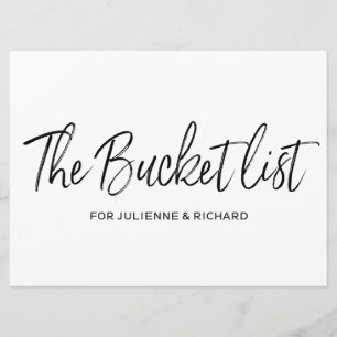 "Bucket listan" Stilfull Bokstavsskriven Bröllopss Inbjudningar