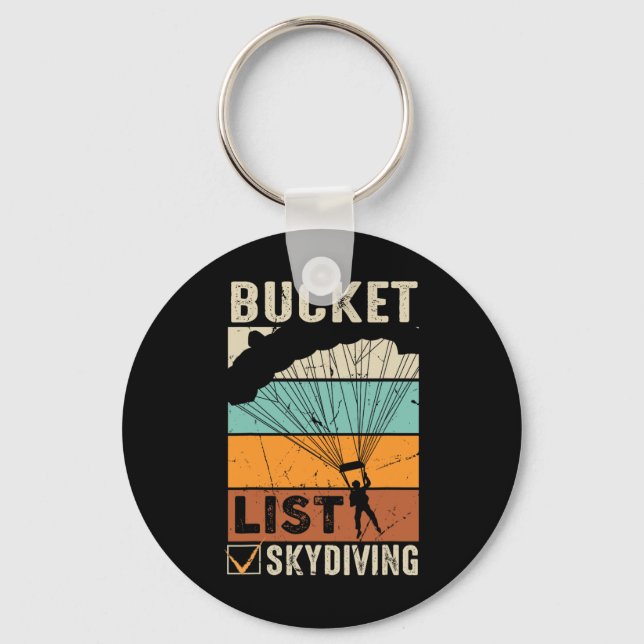 Bucket Lists Sk för Fallskärm Jump Skydiver-instru Nyckelring (Framsida)