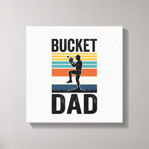 Bucket Pappa Retro Baseball Pappa Vektor Design_1 Canvastryck
