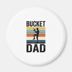 Bucket Pappa Retro Baseball Pappa Vektor Design_1 Magnet