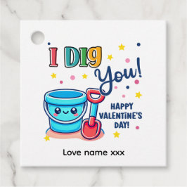 Bucket & Spade Gift idea “I Dig You” Valentine Gåvor Etiketter