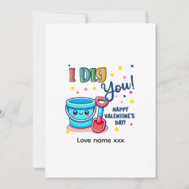Bucket & Spade Gift idea “I Dig You” Valentine Inbjudningar