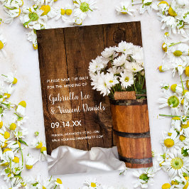 Bucket White Daisys Barn Bröllop spara datum Datumet