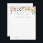 Bucketkort för Ro Guld Blommigt Bröllop Vykort<br><div class="desc">Dessa haketkort för bröllop vid blommigten i ro är perfekten för en girig bröllopsmottagning eller möhippa. Utformningen har en rikedom av färgfulla peonier och grönt,  som är väl bundet till charmerande buketter,  inspirerande naturskönhet. Ändra ordalydelsen till kostym vid alla livshändelser. Bucketlistskylten säljs separat.</div>