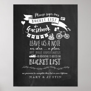 Bucketlist Gästbok Bröllopsaffisch Poster