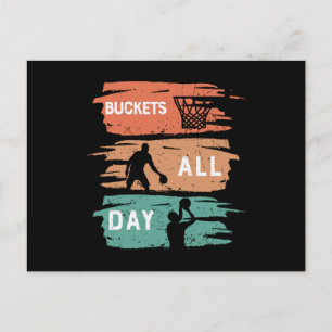 Buckets hela dagen Basketdesign Vykort