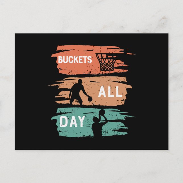 Buckets hela dagen | Basketdesign Vykort (Framsida)