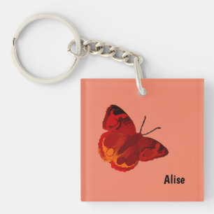 Buckeye Butterfly Keychain i Peach
