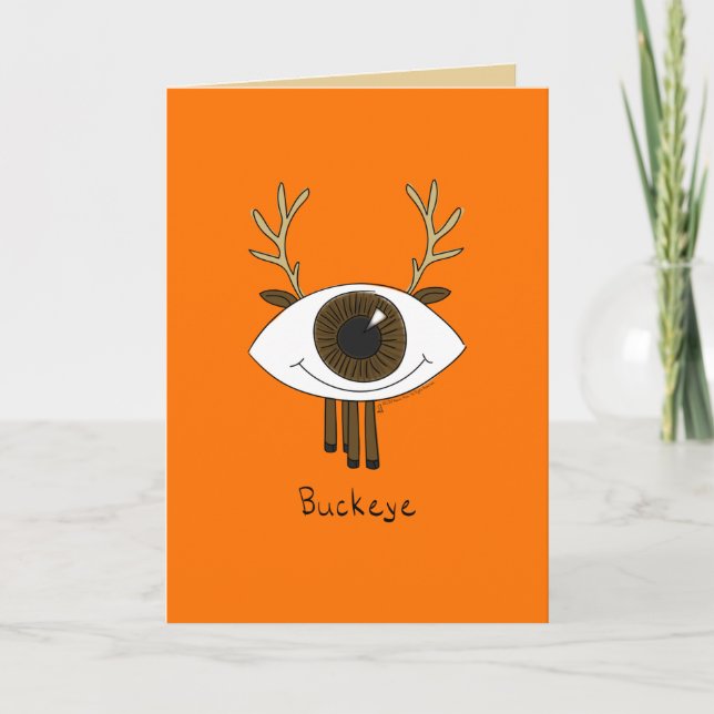 Buckeye - Eyeball Buck Hjort Hunter Greeting Card Kort (Framsida)