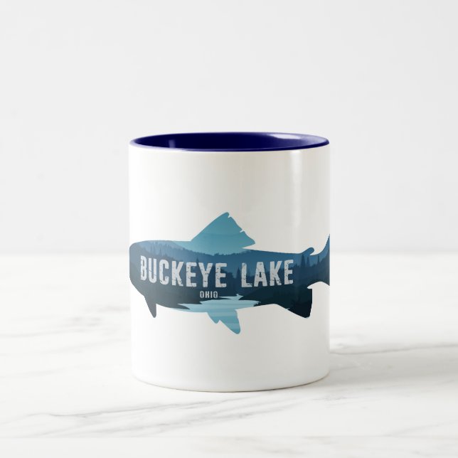 Buckeye Lake Ohio Fiske Två-Tonad Mugg (Center)