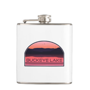 Buckeye Lake Ohio Röd Soluppgång Fickplunta