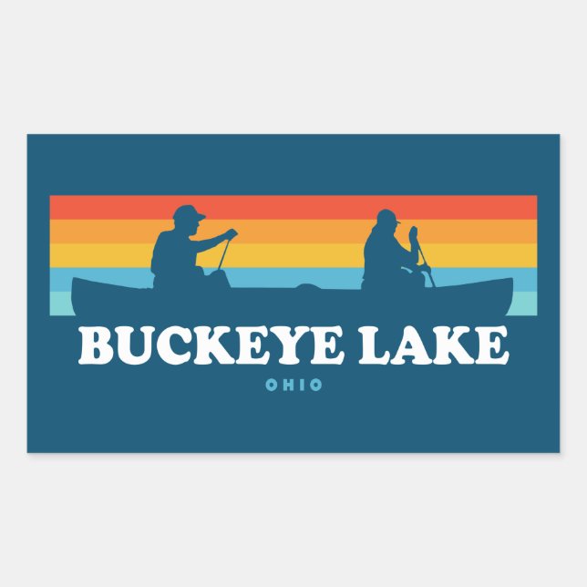 Buckeye Sjö Ohio Canoe Rektangulärt Klistermärke (Framsida)