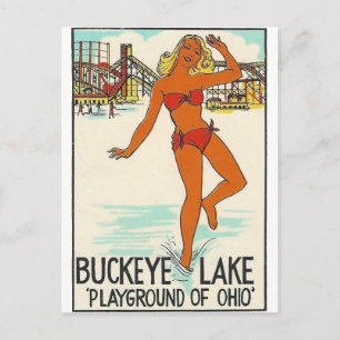 Buckeye Sjö, Ohio Vintage resor Vykort