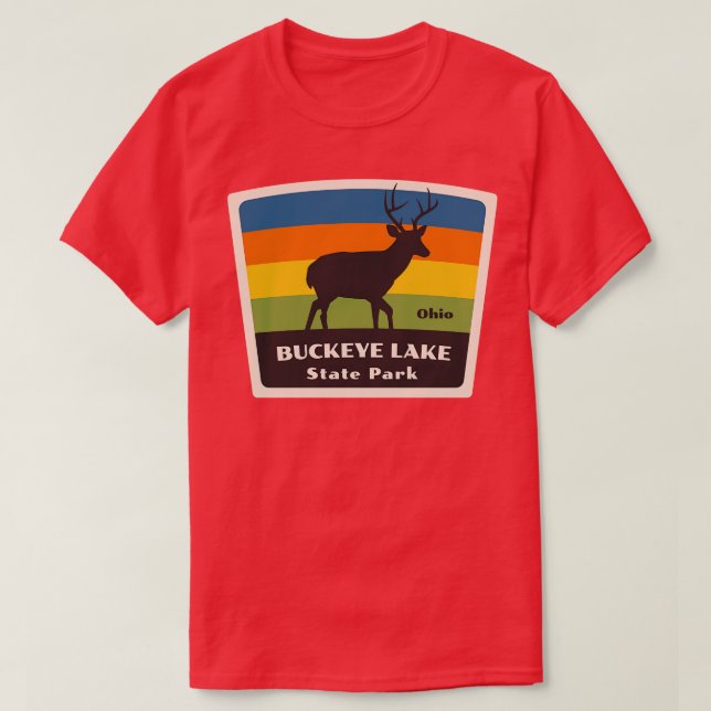 Buckeye Sjö State Park Ohio Roaming Hjort T Shirt (Design framsida)