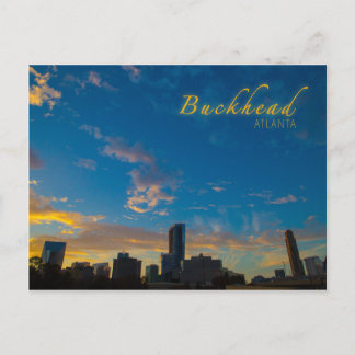Buckhead Skyline vid Sunset Postcard Vykort