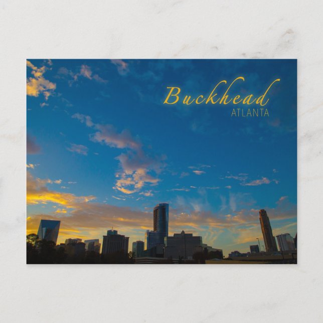 Buckhead Skyline vid Sunset Postcard Vykort (Framsida)