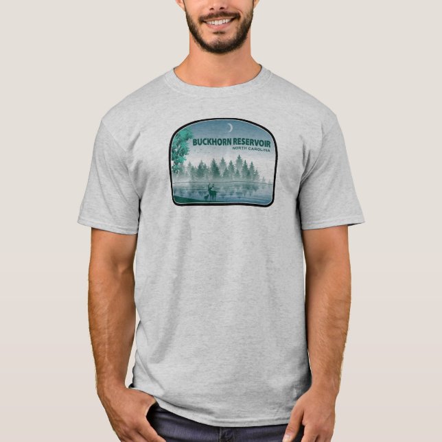 Buckhorn Reservoir North Carolina Hjort T Shirt (Framsida)