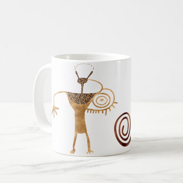 Buckhorn tvättar petroglyphen kaffemugg (Framsida vänster)