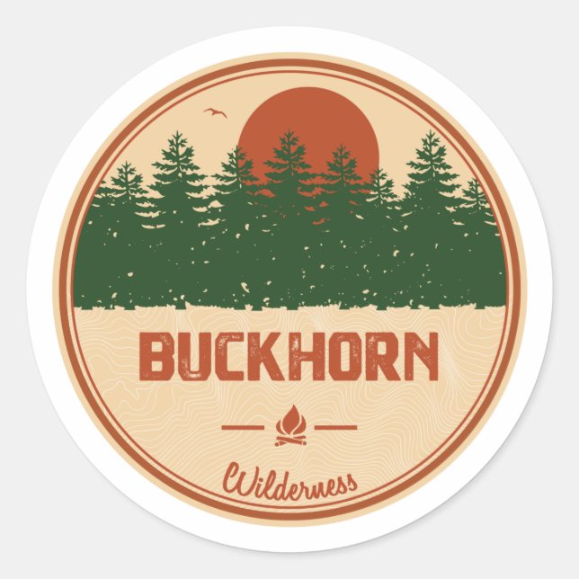 Buckhorn Wilderness Runt Klistermärke (Framsida)