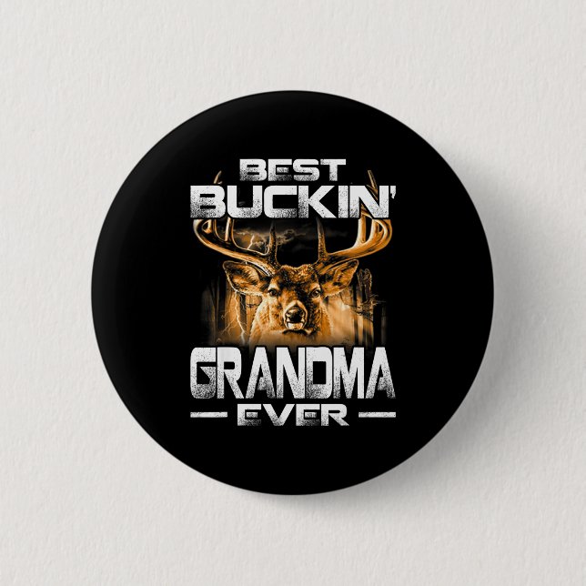 Buckin' Grandma Ever Shirt Deer Hunting Bucking Fa Knapp (Framsida)
