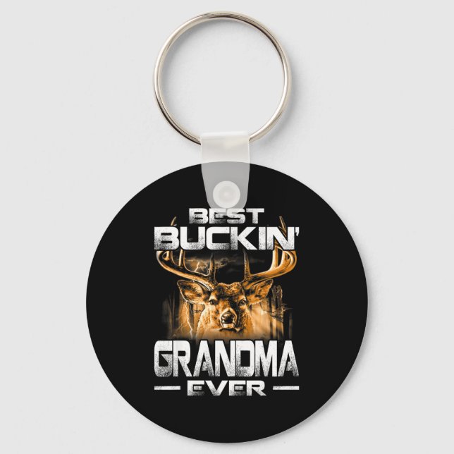 Buckin' Grandma Ever Shirt Deer Hunting Bucking Fa Nyckelring (Framsida)