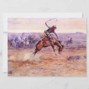 Bucking Bronco (av Charles M. Russell) Kort