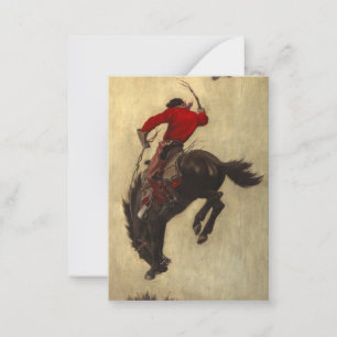 Bucking Bronco av Newell Convers Wyeth Anteckningskort