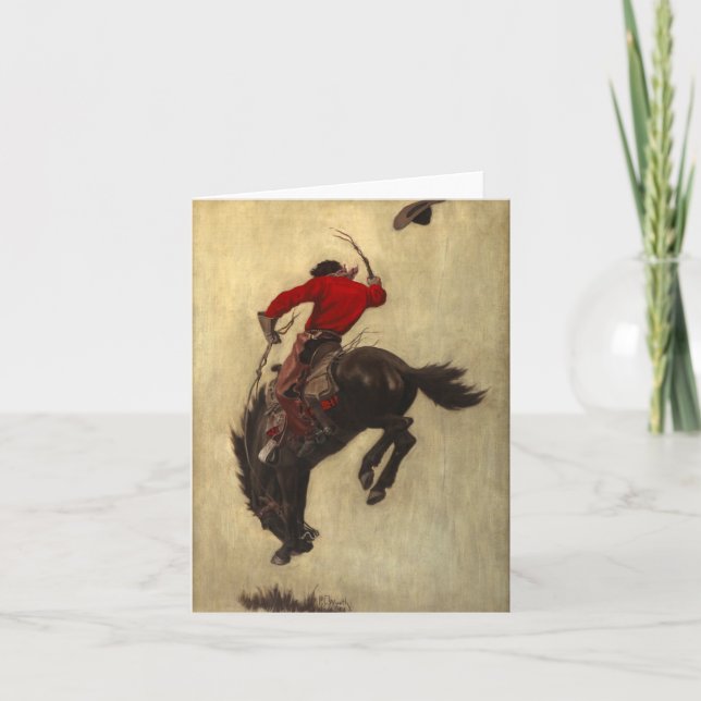 Bucking Bronco av Newell Convers Wyeth Tack Kort (Framsida)