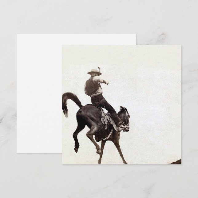 Bucking Bronco Inbjudningar (Fram/baksida)