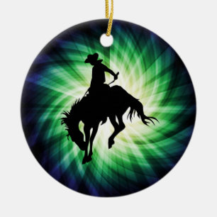 Bucking Bronco; Rodeo; Coola Julgransprydnad Keramik