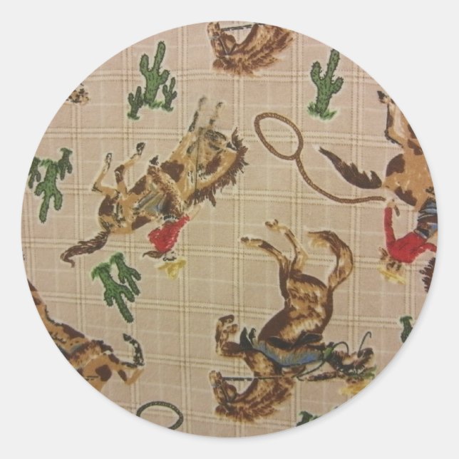 Bucking Bronco Runt Klistermärke (Framsida)