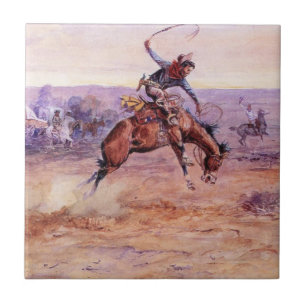 Bucking Bronco (Taming a Vild Horse) Kakelplatta