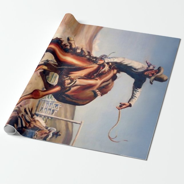 “Bucking Bronco” västerländsk konst av Will James Presentpapper (Utrullad)