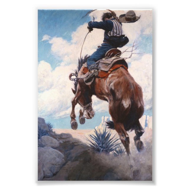 Bucking by Newell Convers Wyeth Fototryck (Framsidan)