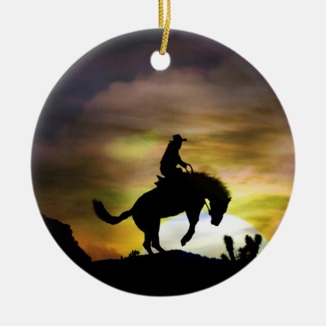 Bucking Horse and Cowboy Ornament (Framsidan)