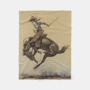 "Bucking Horse" Western Art av Will James Fleecefilt