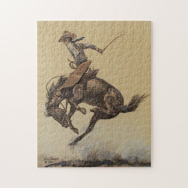 "Bucking Horse" Western Art av Will James Pussel (Vertikal)